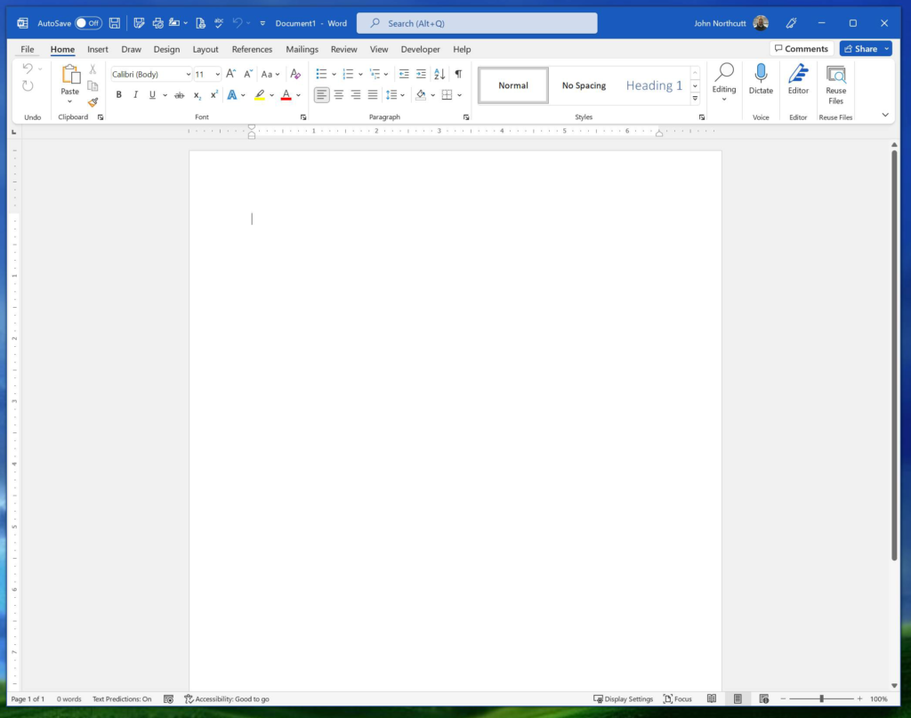 Turn off auto save in Word and Excel Step 2